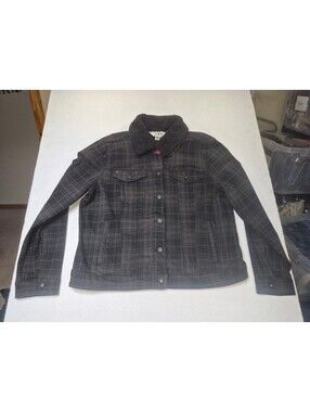 EV1 Black Plaid Jacket with Fleece Collar, Size XXL
